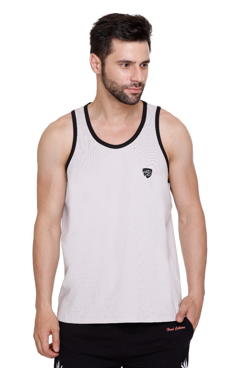 Men's Printed Cotton Lycra Gym Vest | Activewear Sports Sleeveless Vest | Stretchable Workout Vest for Men (Sizes M to 3XL)