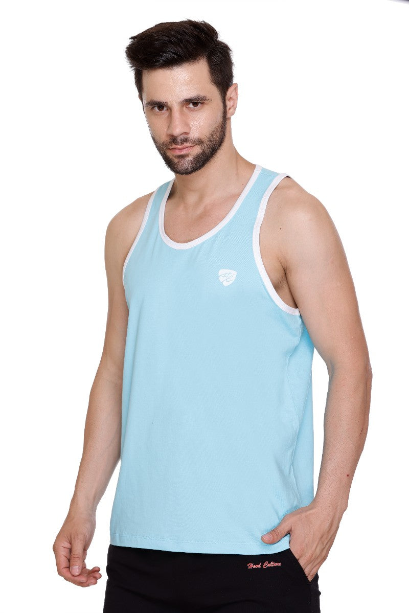 Men's Printed Cotton Lycra Gym Vest | Activewear Sports Sleeveless Vest | Stretchable Workout Vest for Men (Sizes M to 3XL)