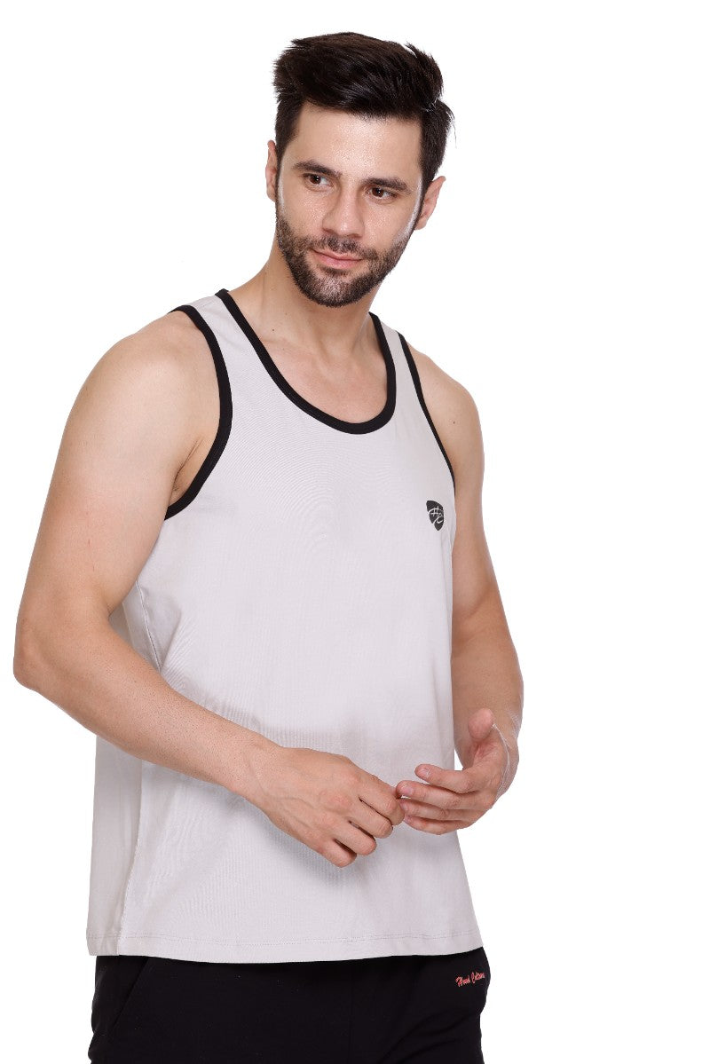 Men's Printed Cotton Lycra Gym Vest | Activewear Sports Sleeveless Vest | Stretchable Workout Vest for Men (Sizes M to 3XL)