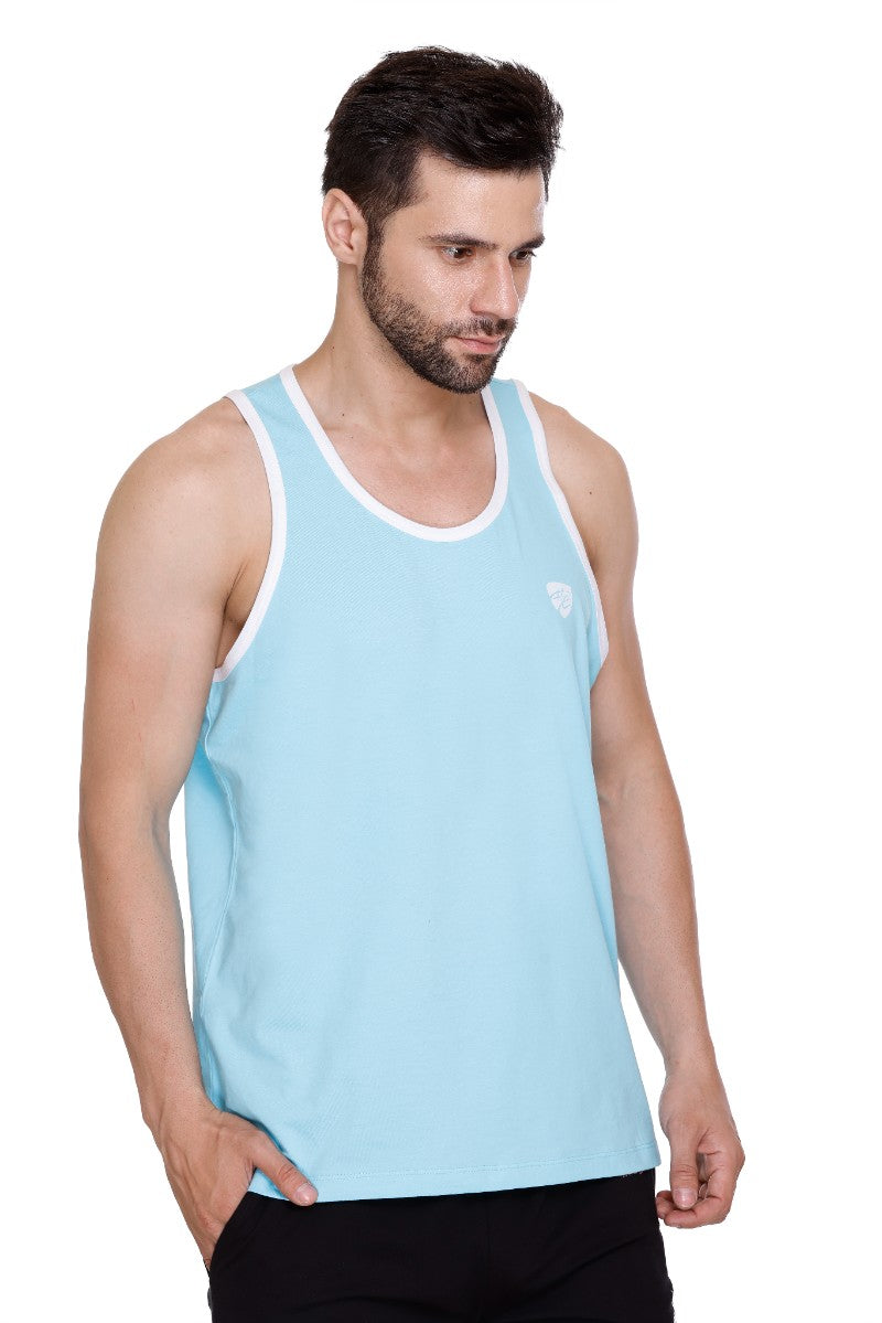 Men's Printed Cotton Lycra Gym Vest | Activewear Sports Sleeveless Vest | Stretchable Workout Vest for Men (Sizes M to 3XL)