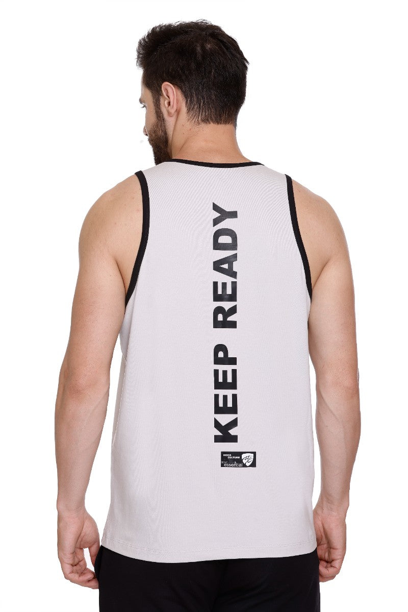 Men's Printed Cotton Lycra Gym Vest | Activewear Sports Sleeveless Vest | Stretchable Workout Vest for Men (Sizes M to 3XL)