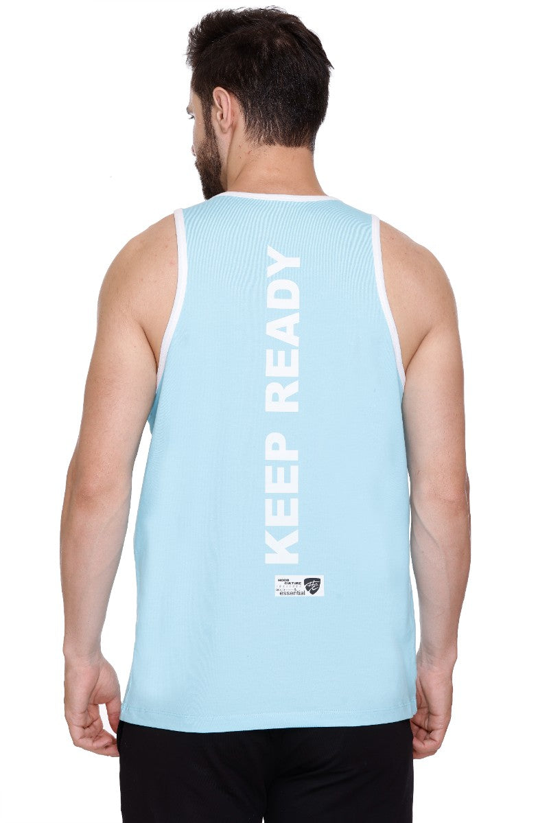 Men's Printed Cotton Lycra Gym Vest | Activewear Sports Sleeveless Vest | Stretchable Workout Vest for Men (Sizes M to 3XL)