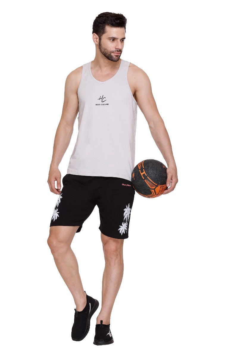 Men's Printed Cotton Lycra Gym Vest | Activewear Sports Sleeveless Vest | Stretchable Workout Vest for Men (Sizes M to 3XL)