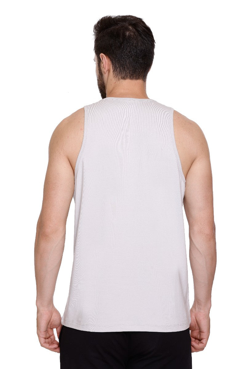 Men's Printed Cotton Lycra Gym Vest | Activewear Sports Sleeveless Vest | Stretchable Workout Vest for Men