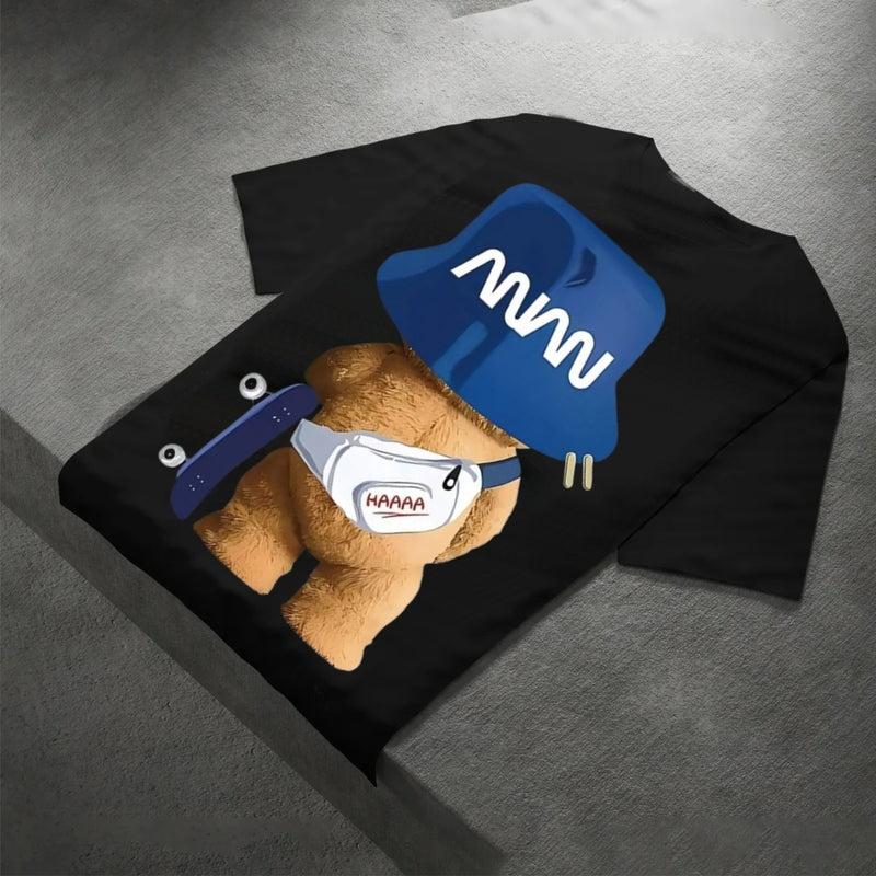 Men’s Oversize Black Back Print T-Shirt – Streetwear Edition