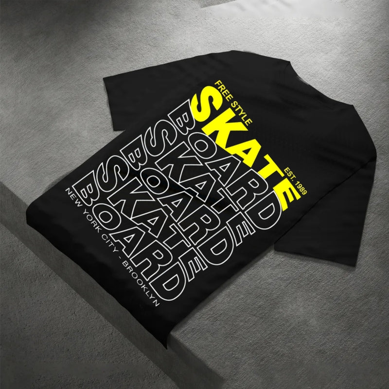 Men’s Oversize Black Back Print T-Shirt – Streetwear Edition