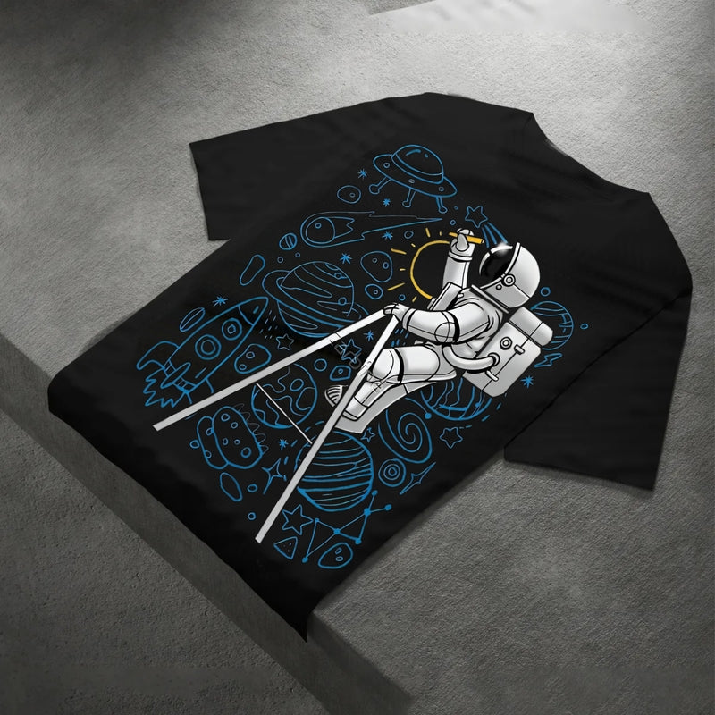 Men’s Oversize Black Back Print T-Shirt – Streetwear Edition