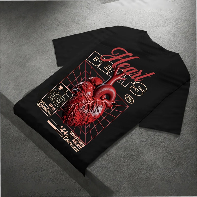 Men’s Oversize Black Back Print T-Shirt – Streetwear Edition