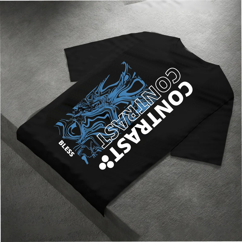 Men’s Oversize Black Back Print T-Shirt – Streetwear Edition