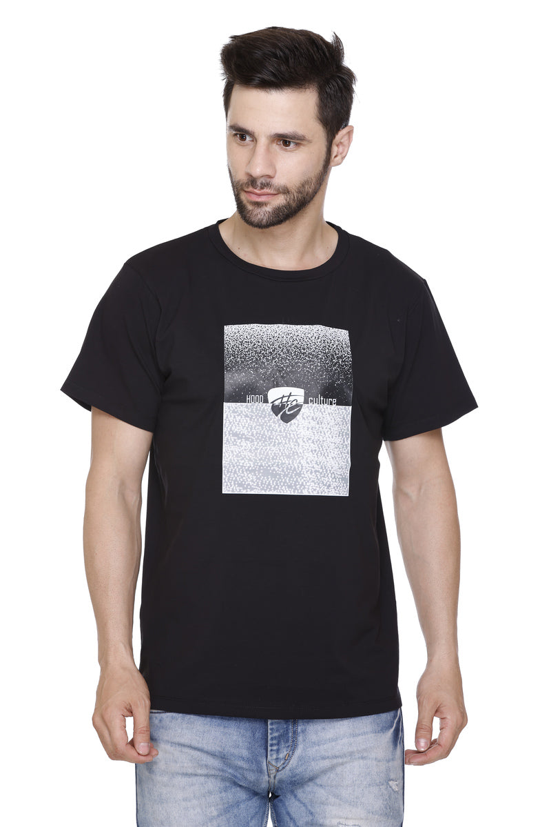 Short Sleeves Men Cotton Lycra Hood Culture Printed round Neck T-shirt