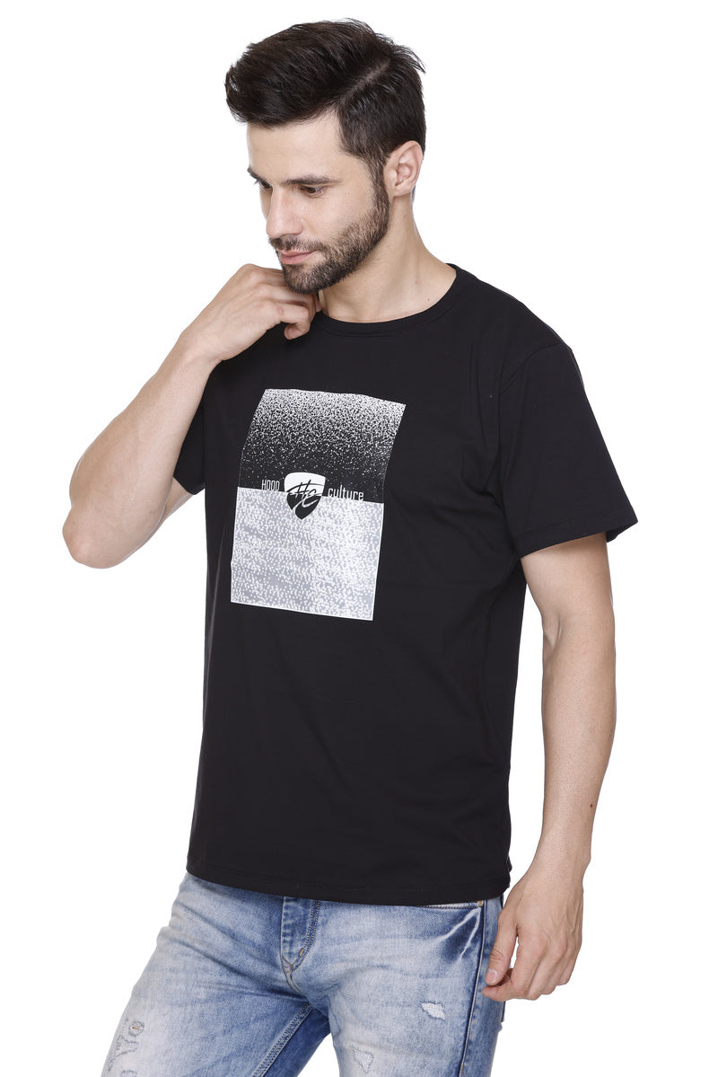 Short Sleeves Men Cotton Lycra Hood Culture Printed round Neck T-shirt