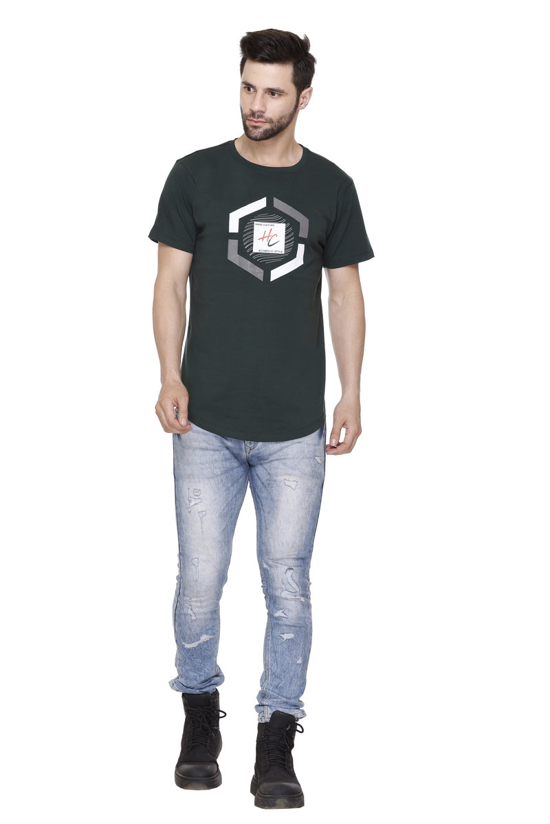 Short Sleeves Men Cotton lycra  Printed round Neck T-shirt