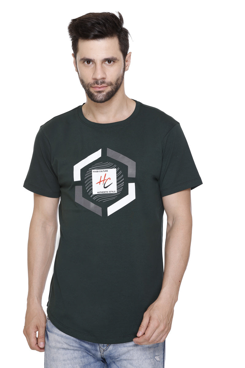 Short Sleeves Men Cotton lycra  Printed round Neck T-shirt