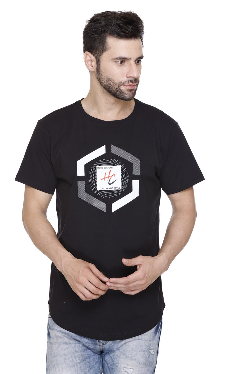 Short Sleeves Men Cotton lycra  Printed round Neck T-shirt