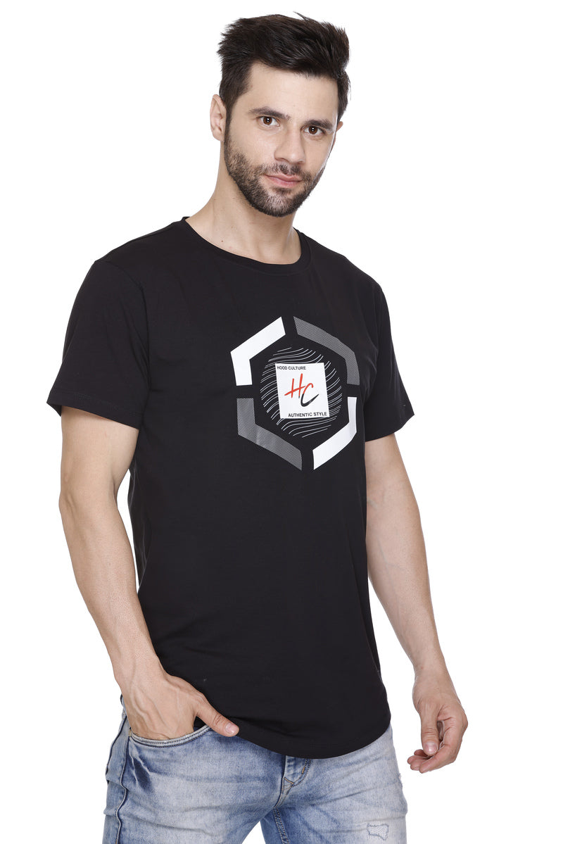 Short Sleeves Men Cotton lycra  Printed round Neck T-shirt