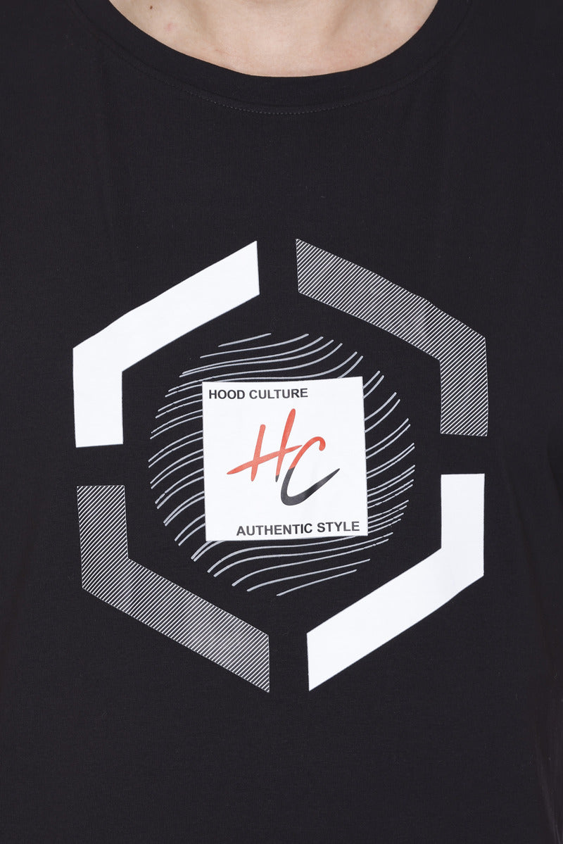 Short Sleeves Men Cotton lycra  Printed round Neck T-shirt