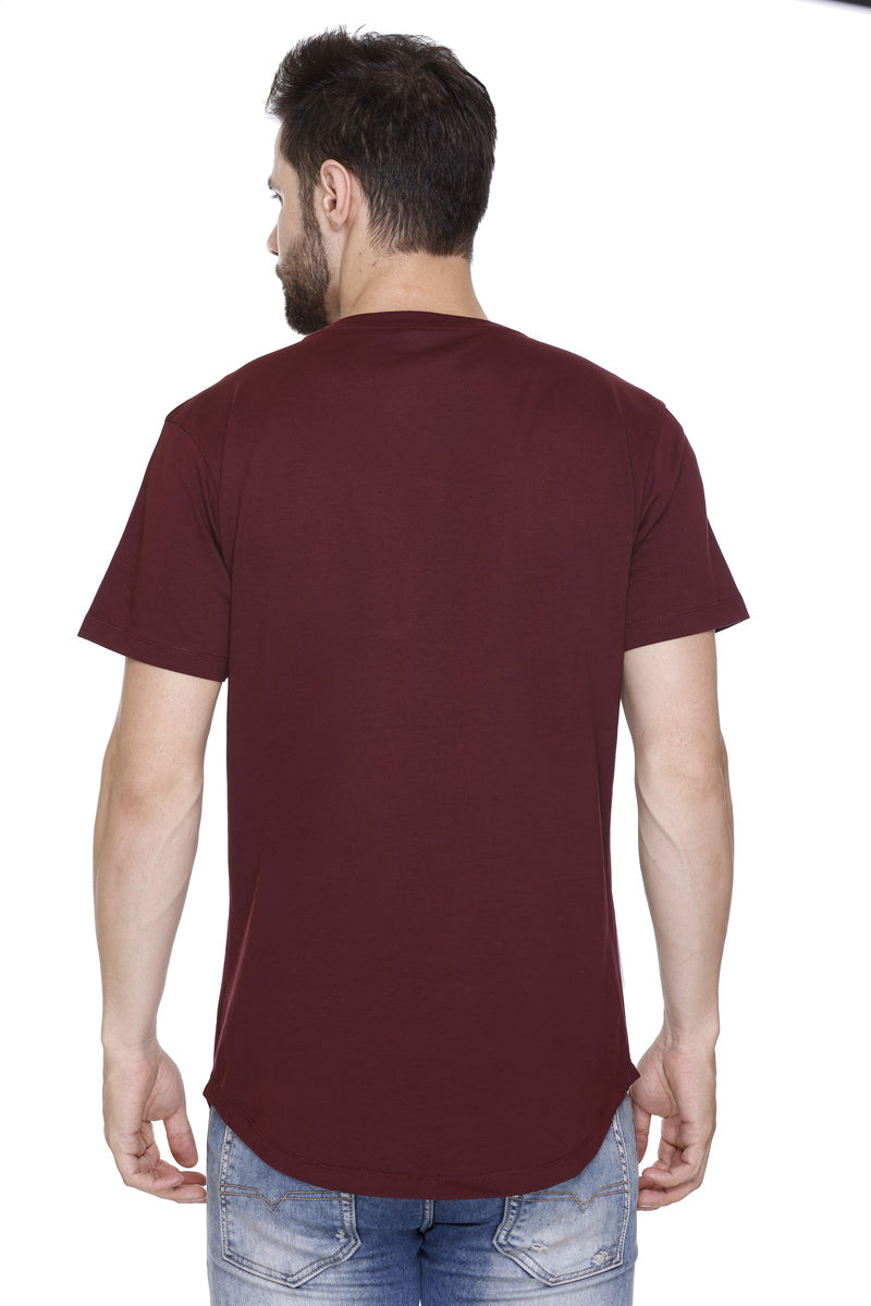 Short Sleeves Men Cotton Lycra Horizontal line Printed round Neck T-shirt