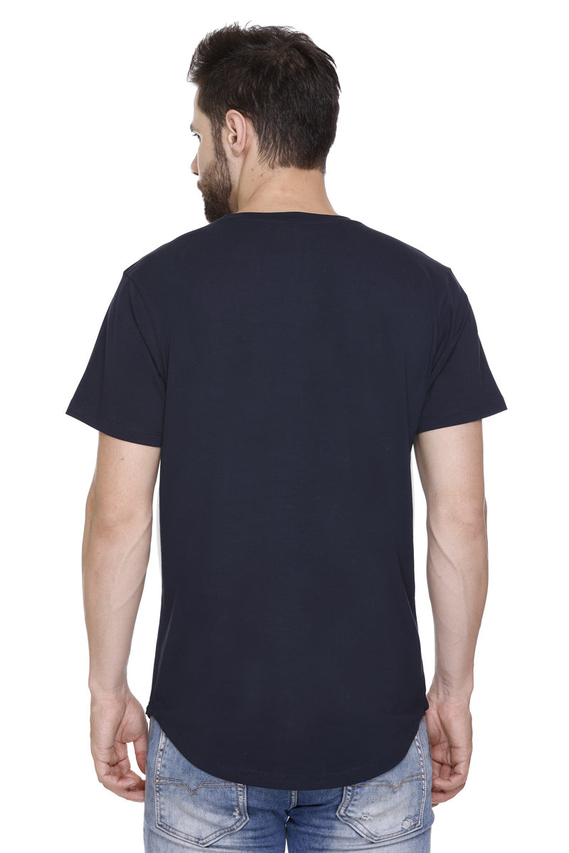 Short Sleeves Men Cotton Lycra Horizontal line Printed round Neck T-shirt