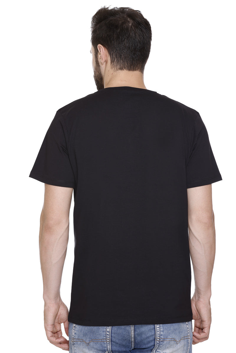 Short Sleeves Men Cotton lycra wild Printed round Neck T-shirt