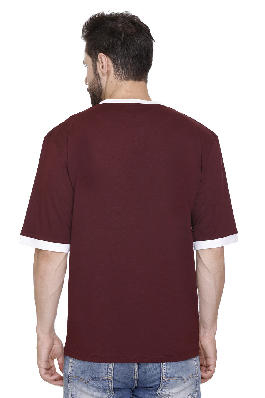 Short Sleeves Men Cotton Lycra Hood Culture round Neck T-shirt