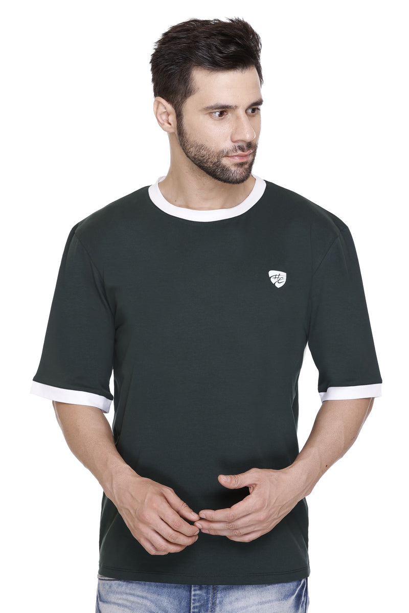 Short Sleeves Men Cotton Lycra Hood Culture round Neck T-shirt