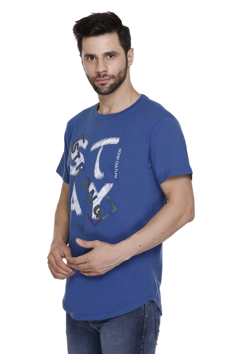 Short Sleeves Men Cotton lycra stay strong Printed round Neck T-shirt