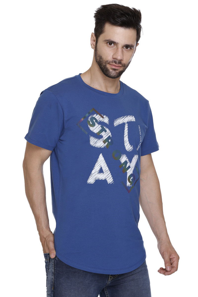 Short Sleeves Men Cotton lycra stay strong Printed round Neck T-shirt