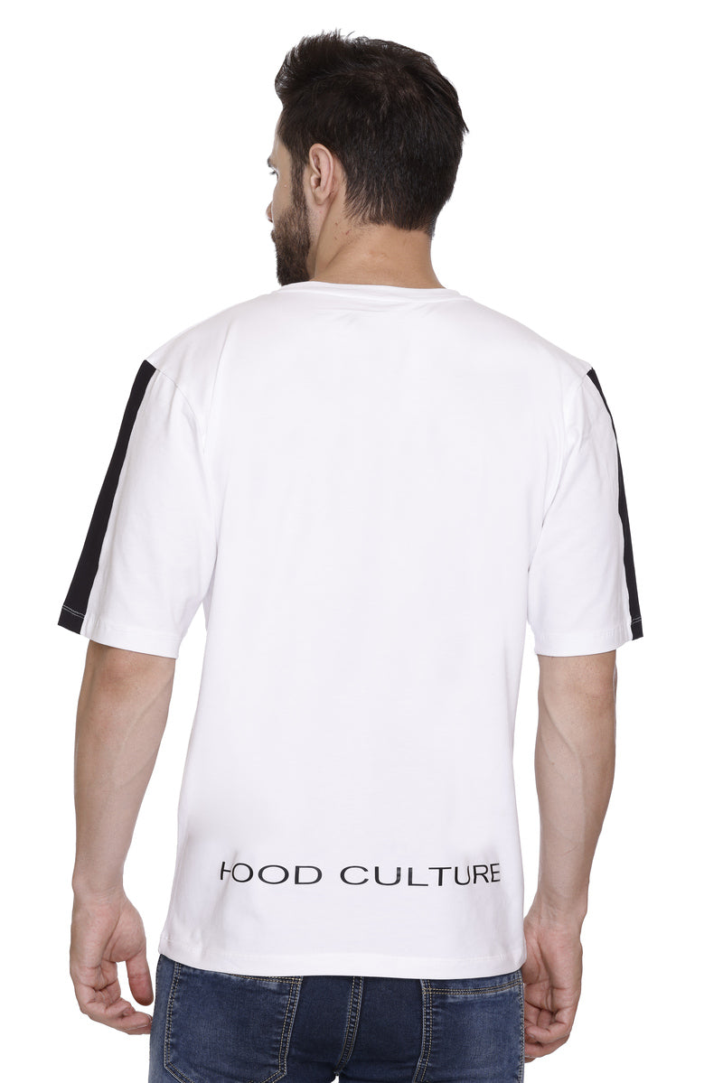 Short Sleeves Men Cotton Lycra Hood Culture Logo Printed round Neck T-shirt