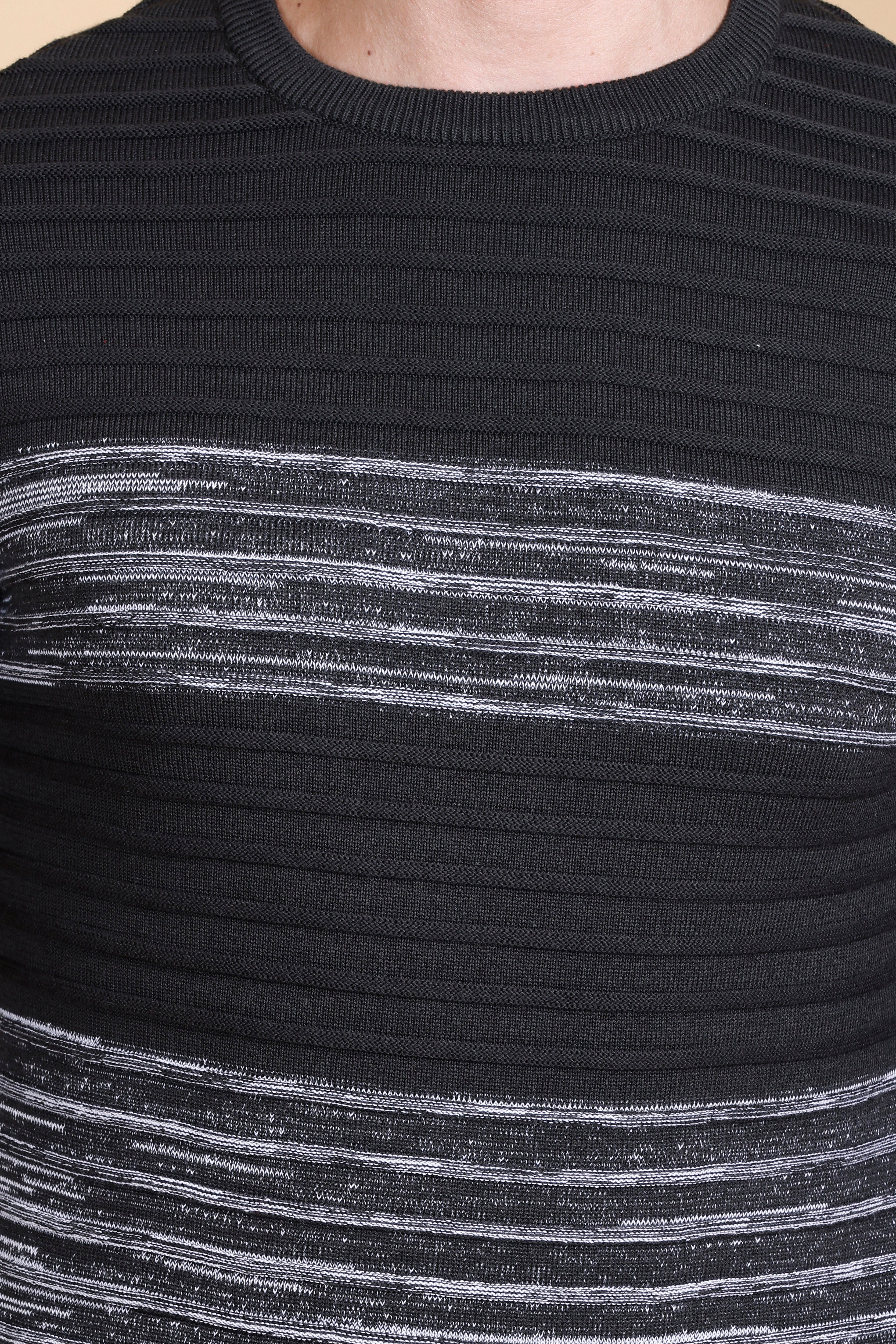 Men's Cotton Wool Grey Striped Sweater