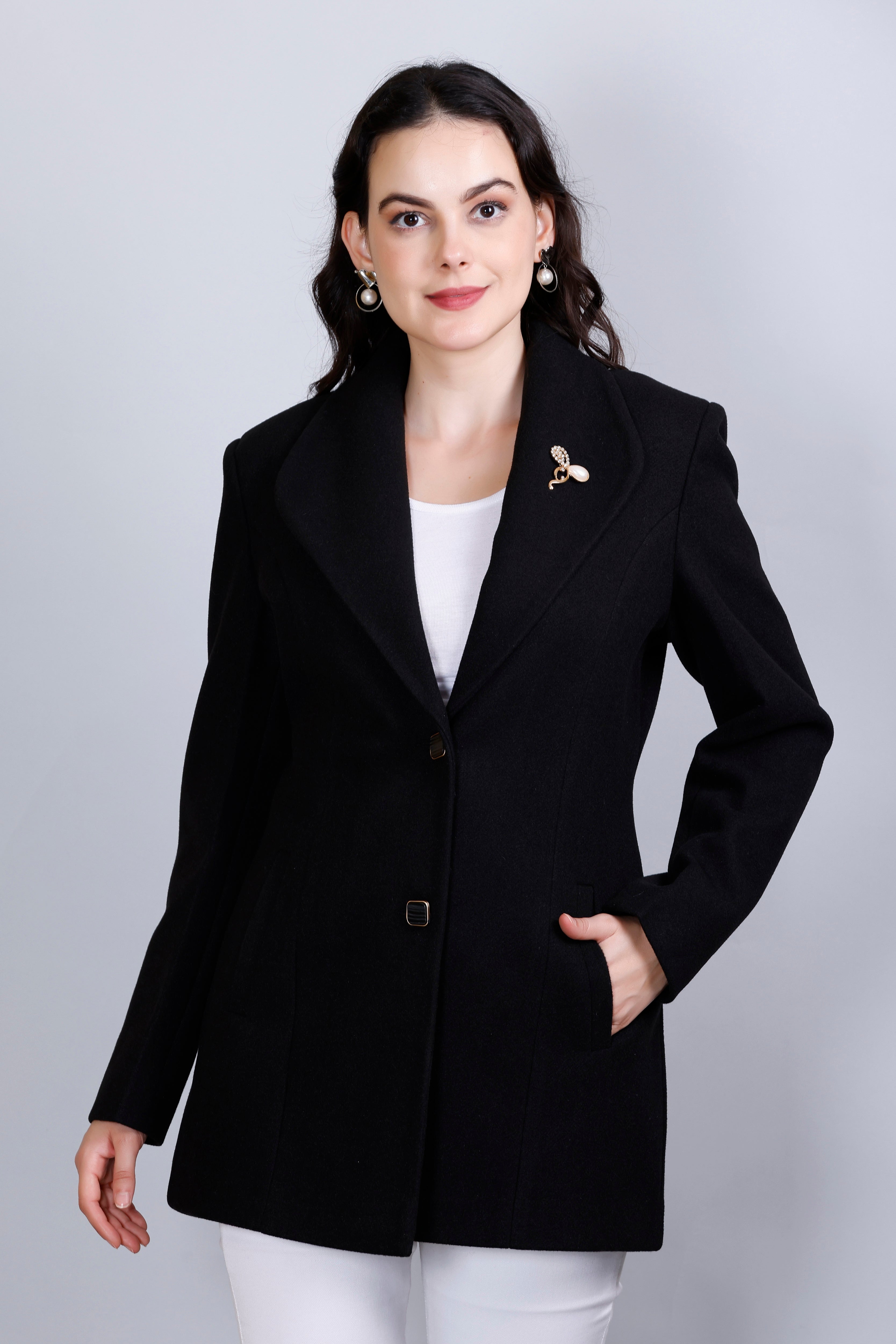 Women's Winter Tweed Stylish Coat