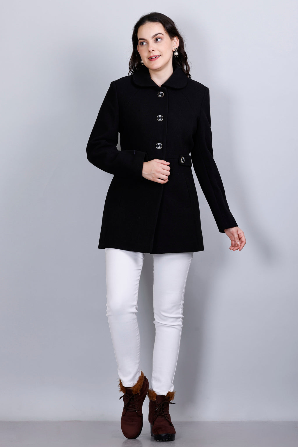 Women's Winter Tweed Stylish Coat