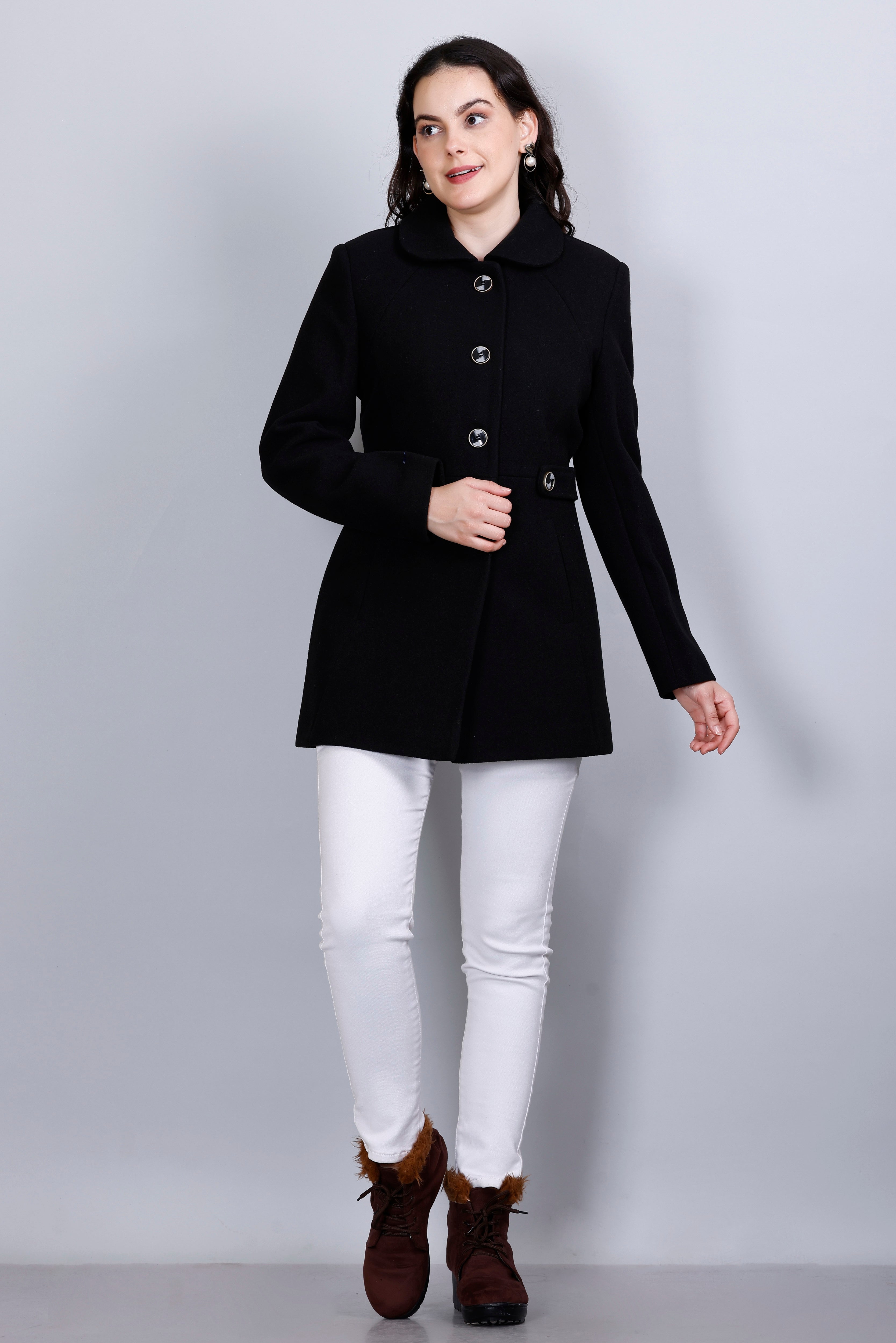 Women's Winter Tweed Stylish Coat