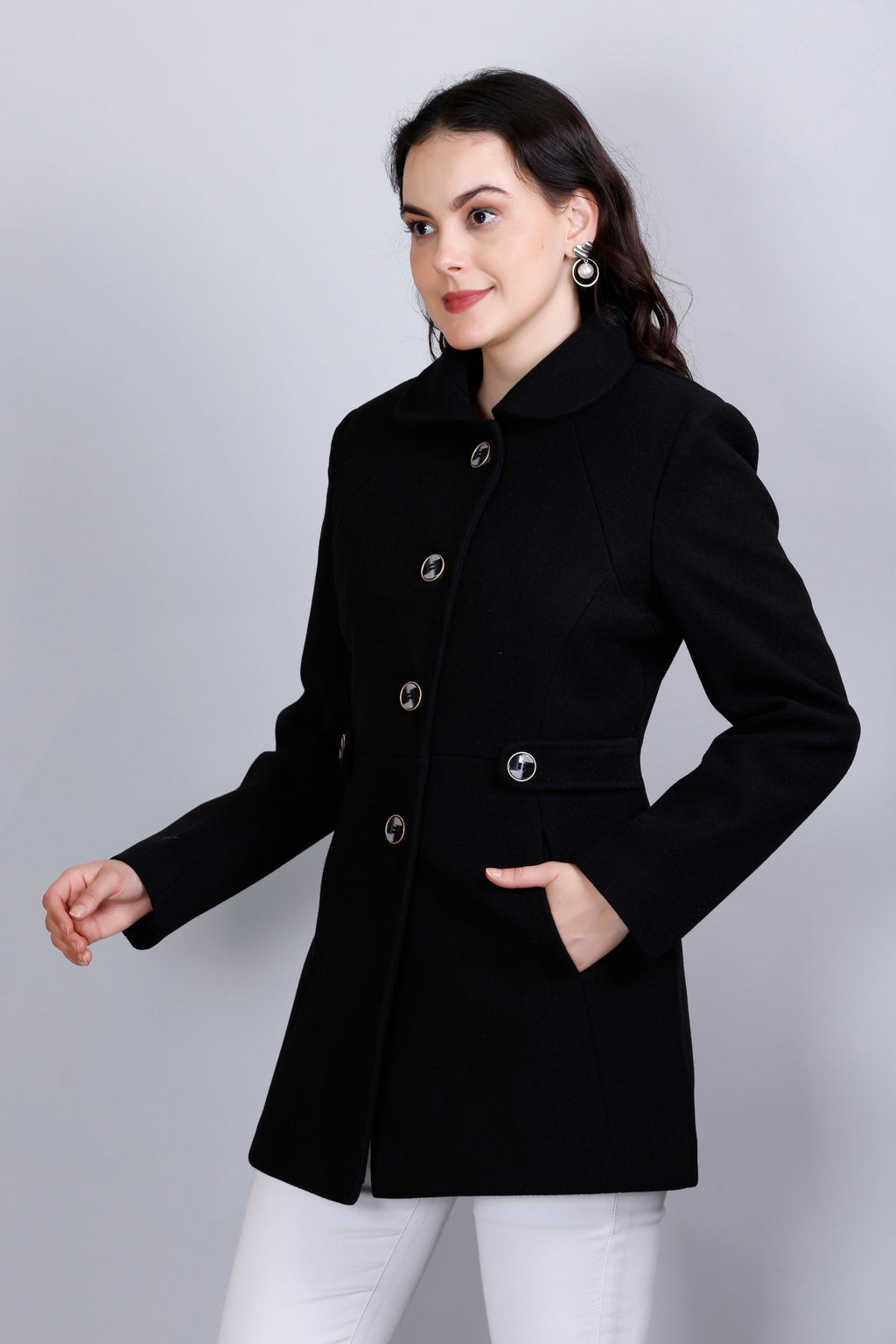 Women's Winter Tweed Stylish Coat