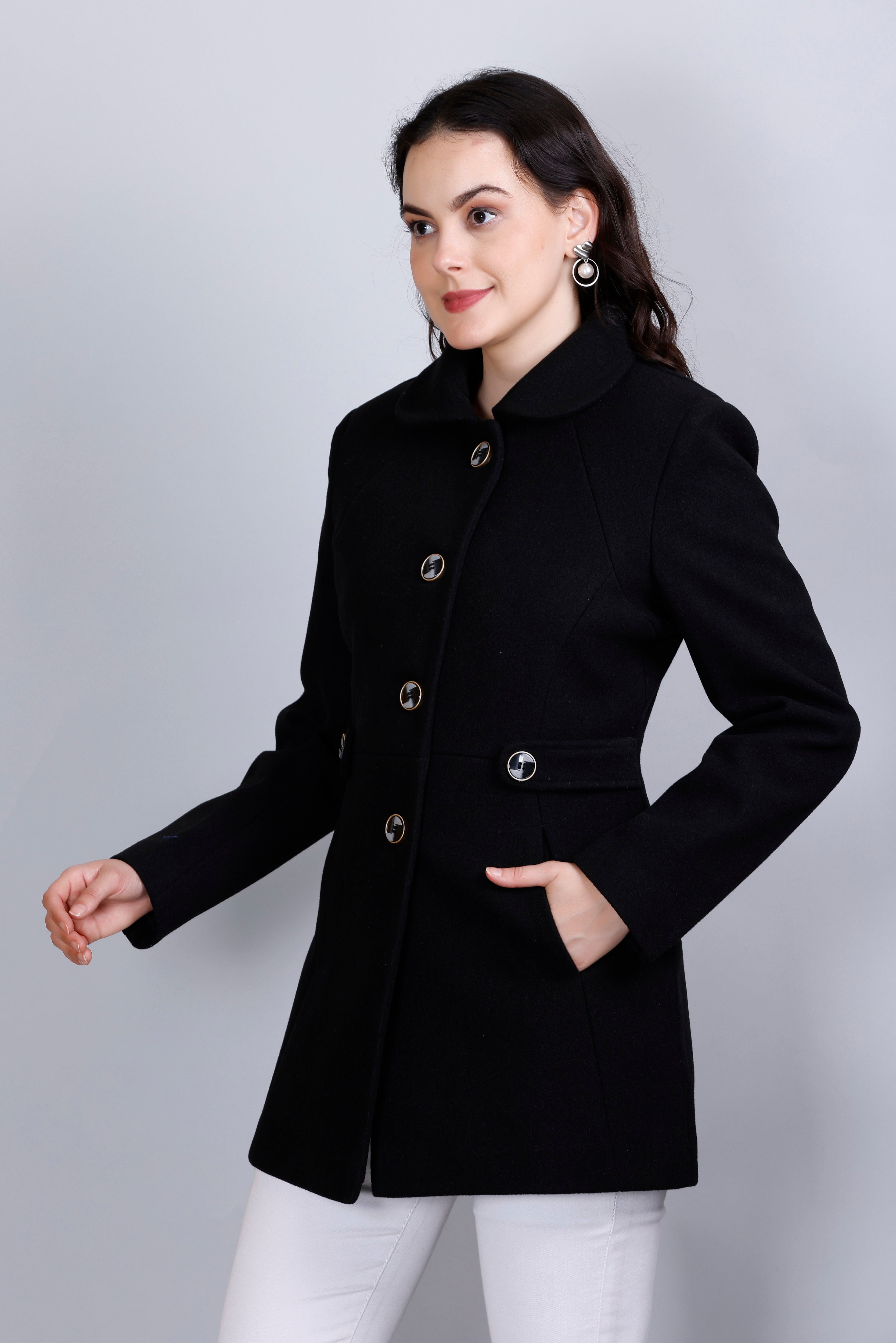 Women's Winter Tweed Stylish Coat