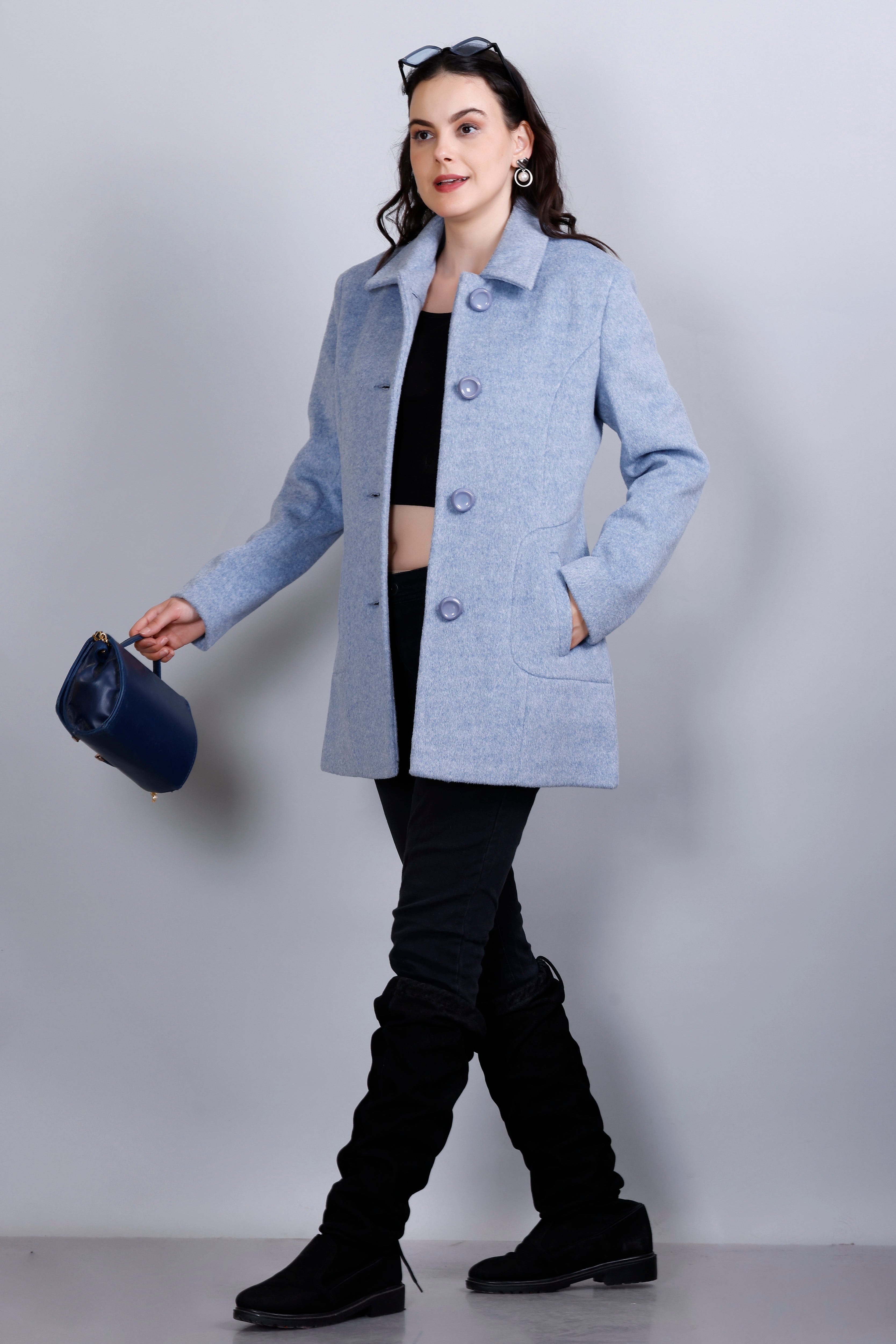Women's Winter Tweed Stylish Coat