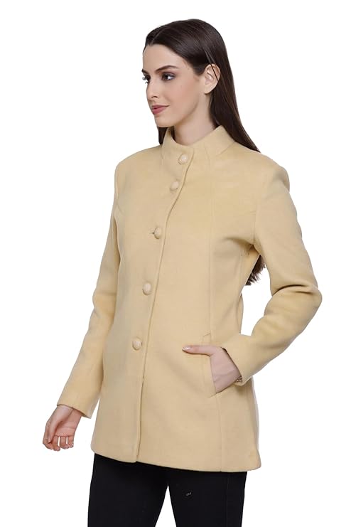 Hood Culture Women's Winter Tweed Coat, Color Beige