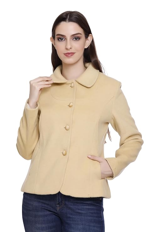 Women's Winter Tweed Woolen Short Length Coat